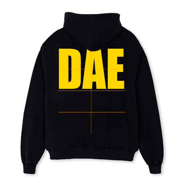 HOODIEDAEYELLOW Black Oversized Hoodie.