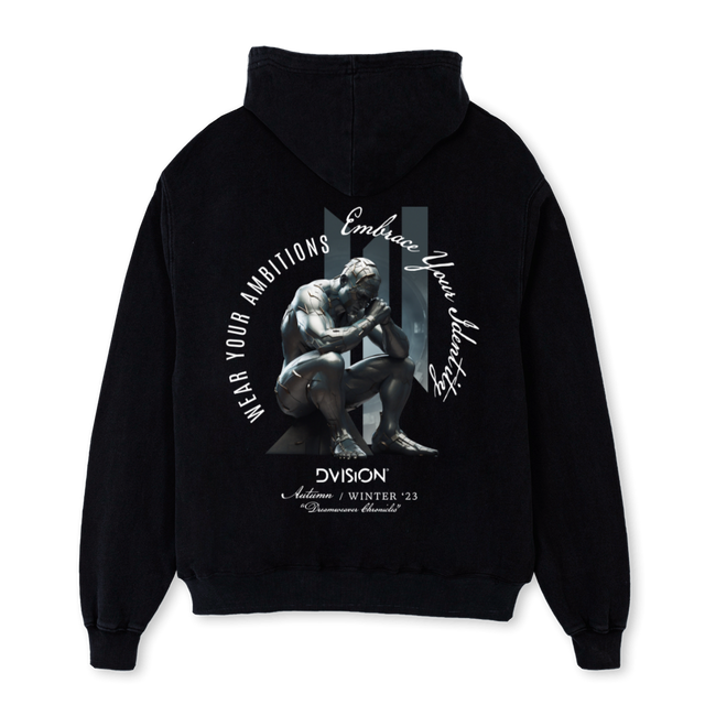 THINKERHOODIE Black Oversized Hoodie.