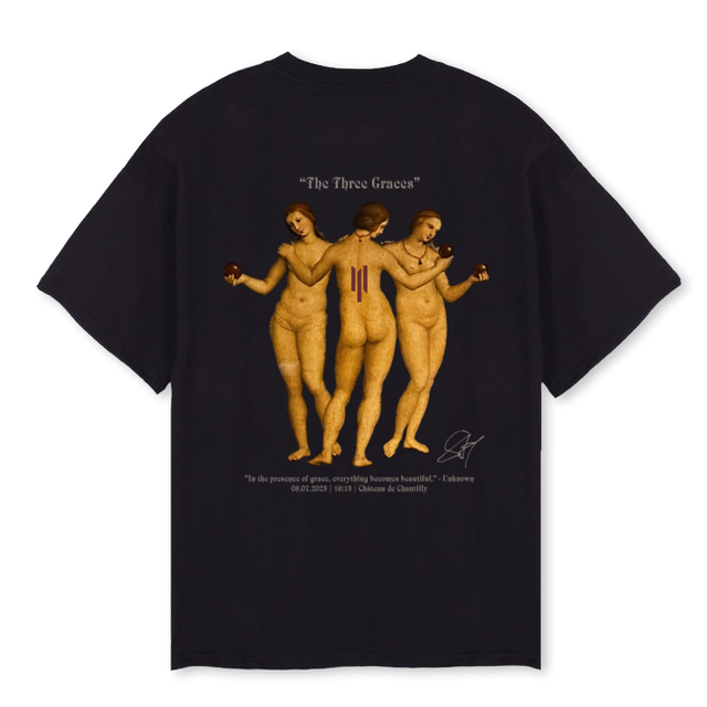 THREEGRACES Black Oversized Tee.