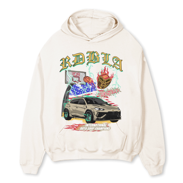 BASKETBALLHOODIE Vintage White Oversized Hoodie.