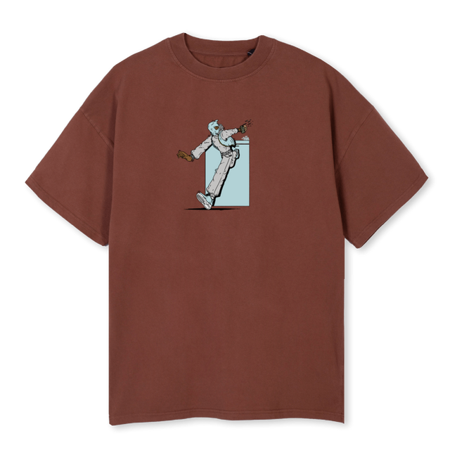 BLUEJACKED Vintage Brown Oversized Tee.