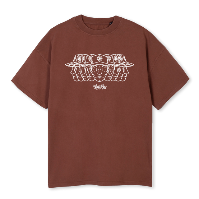 BAREHEADSBROWN Vintage Brown Oversized Tee.