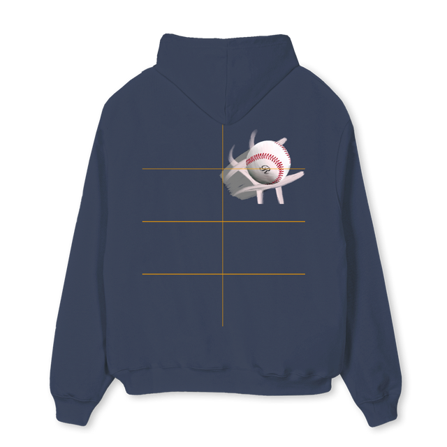 BASEBALL Navy Blue Oversized Hoodie.