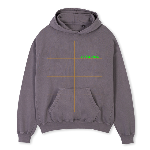 GREEN Pigment Grey Oversized Hoodie.