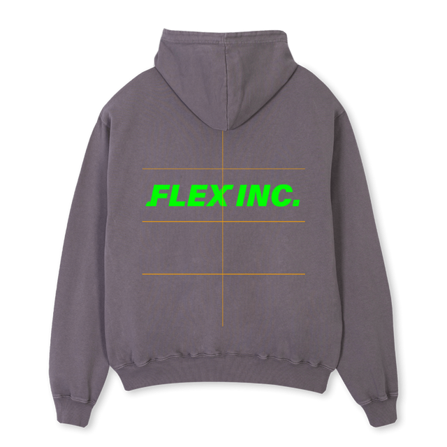 GREEN Pigment Grey Oversized Hoodie.