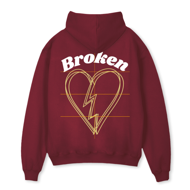 BROKENN Burgundy Oversized Hoodie.