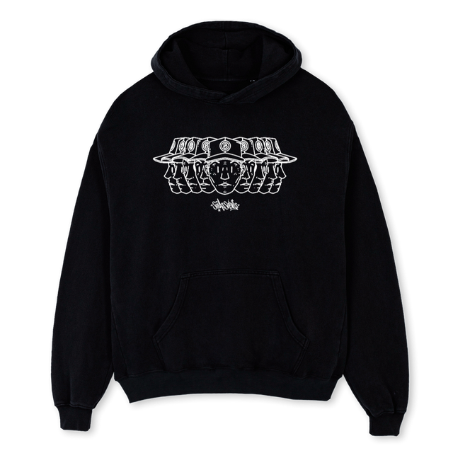 BAREHEADS Black Oversized Hoodie.