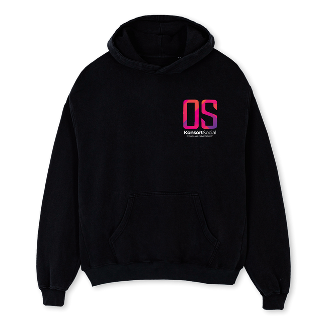 OTHRSIDEKONSORT Black Oversized Hoodie.