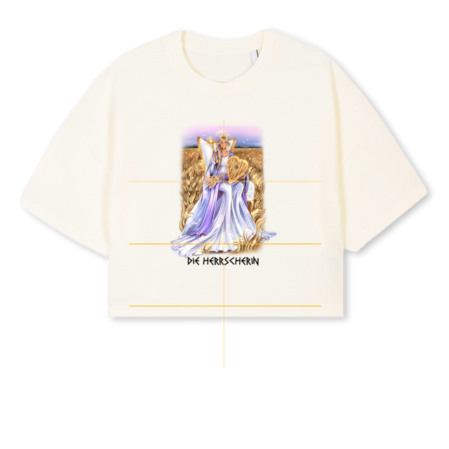 SHIRT Cream Cropped Oversized Tee.