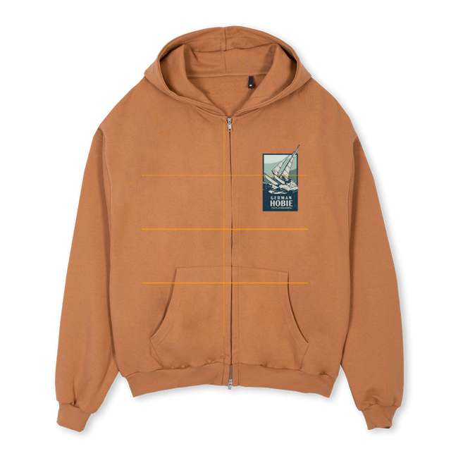 HOODCAMEL Camel Oversized Zipped Hoodie.