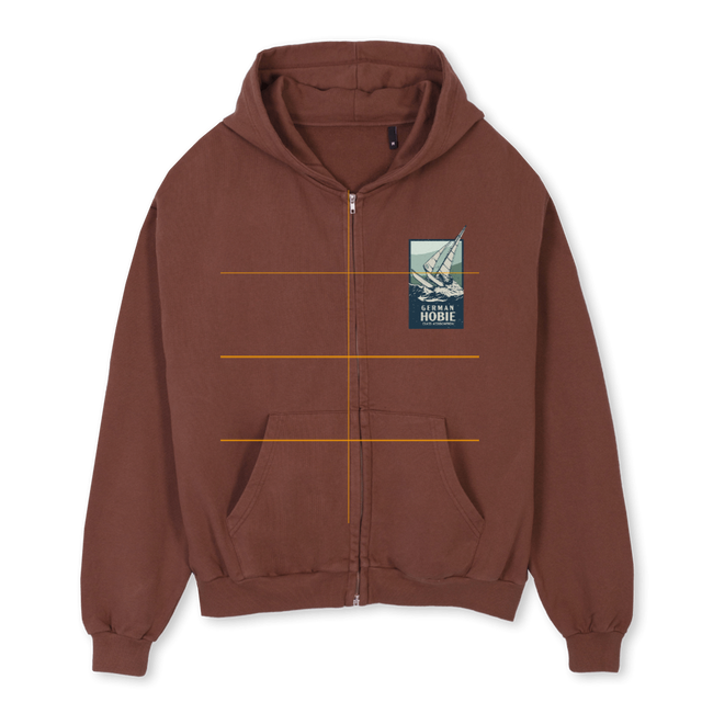 HOODBROWN Vintage Brown Oversized Zipped Hoodie.