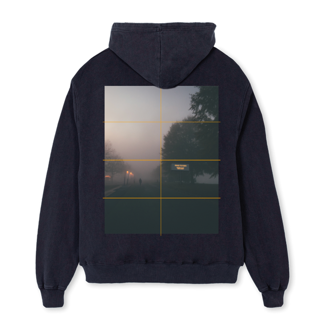 PUSHROAD Vintage Black Oversized Hoodie.