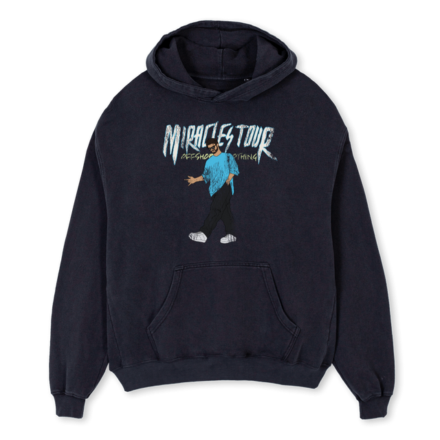 GREY  Vintage Black Oversized Hoodie.