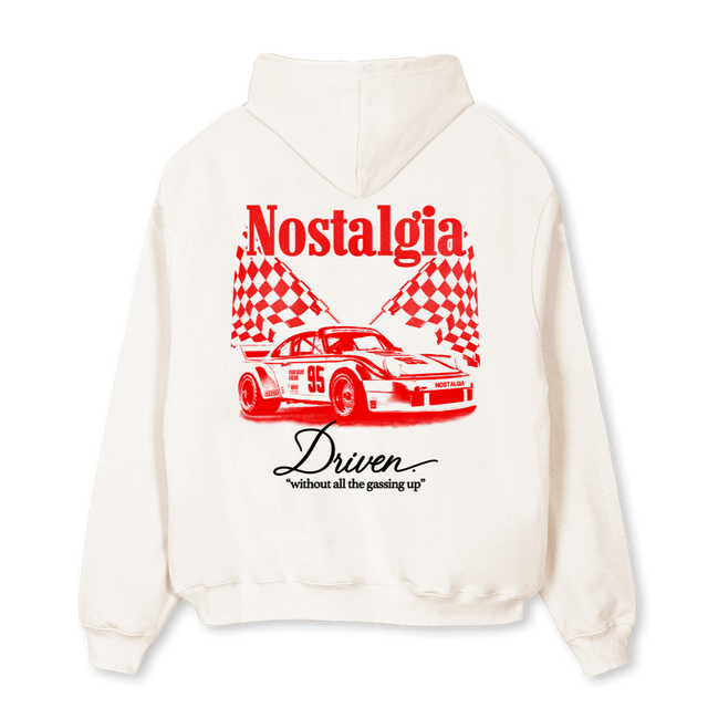 DRIVENVINWHITE Vintage White Oversized Hoodie.