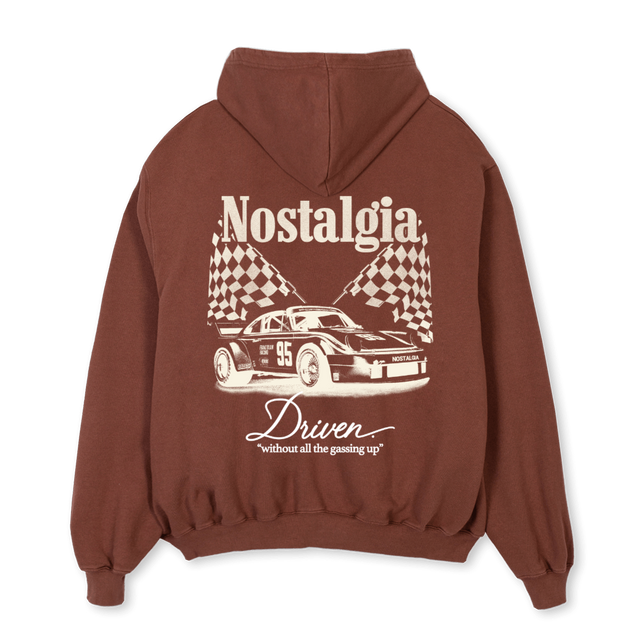 BROWNZIPUPRIVEN Vintage Brown Oversized Zipped Hoodie.