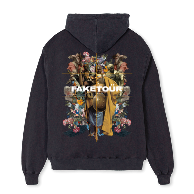 ROOTSHOODIE Vintage Black Oversized Zipped Hoodie.