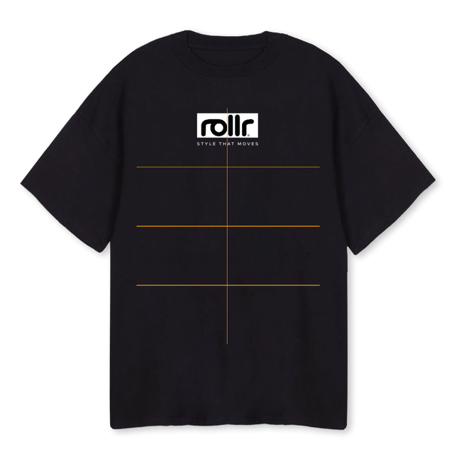 ROLLRTEE Black Oversized Tee.