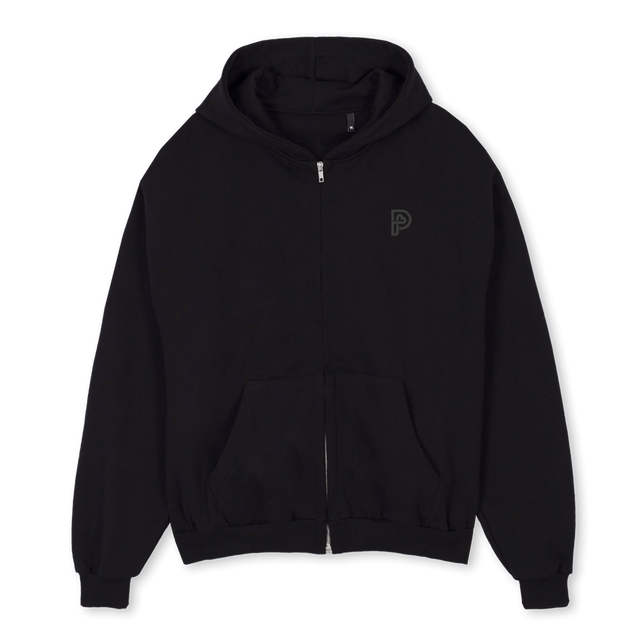 PERSONALIFYVBZIP Black Oversized Zipped Hoodie.