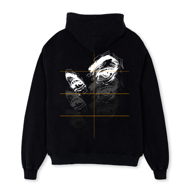 FIIXEDEYEFADE Black Oversized Hoodie.