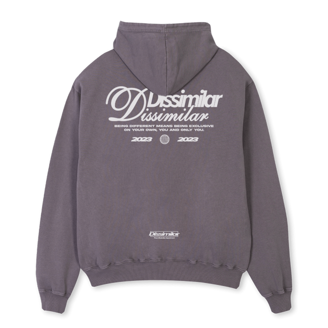 DISSIMILARGREYHODDIE Pigment Grey Oversized Hoodie.
