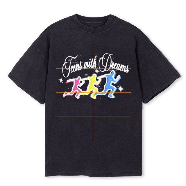 TEENSWITHDREAMTEE Vintage Black Oversized Tee.