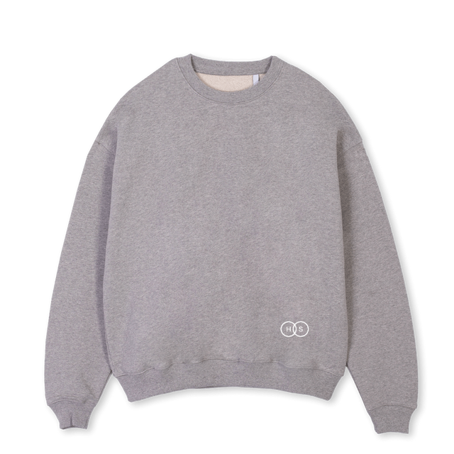 CREWGREYHS Grey Marl Oversized Crewneck Sweater.