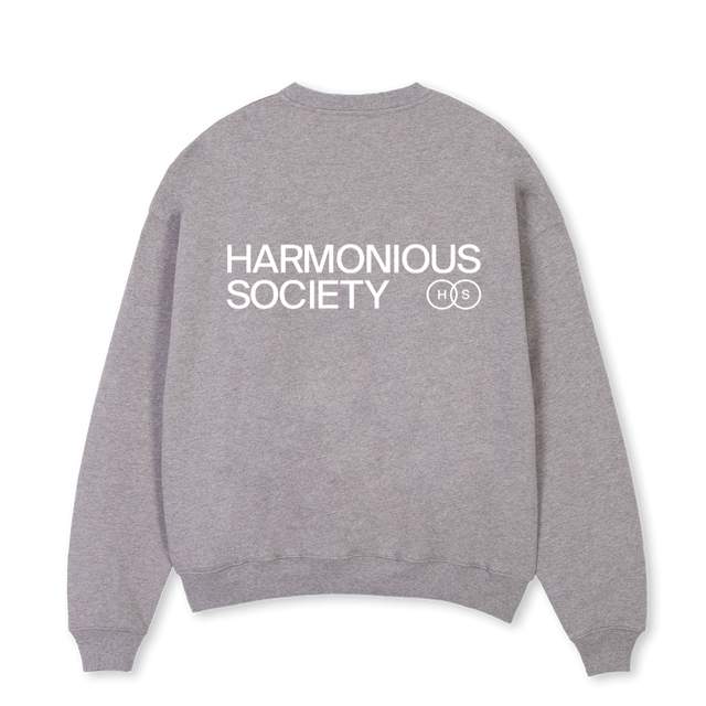 CREWGREYHS Grey Marl Oversized Crewneck Sweater.
