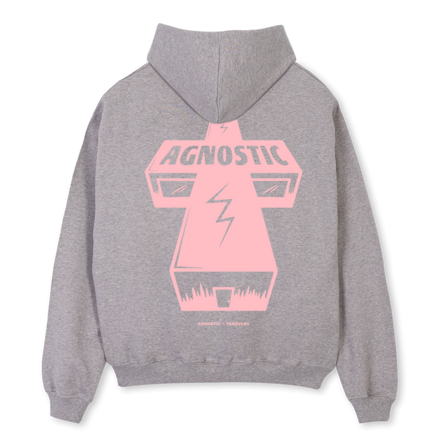 HWAGN Grey Marl Oversized Zipped Hoodie.