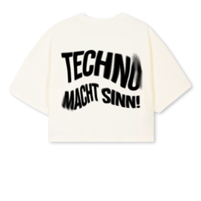 CREAMCROP Cream Cropped Oversized Tee.