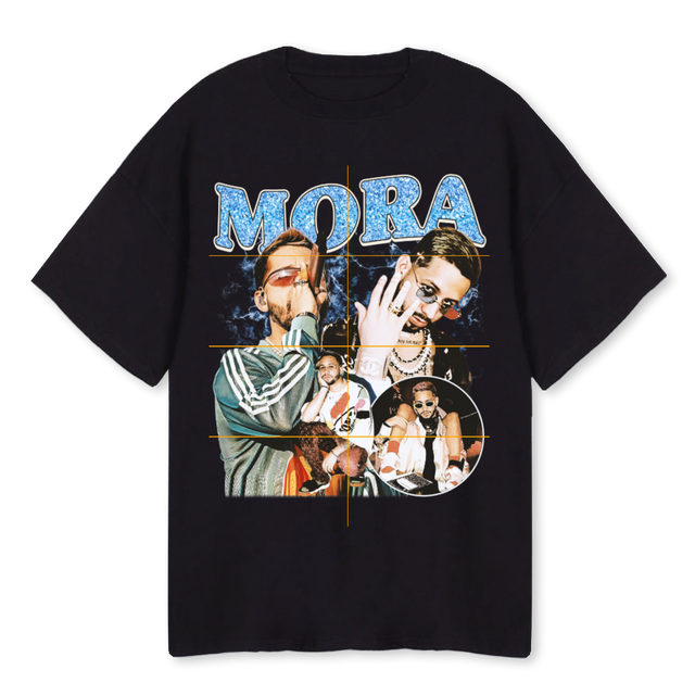 MORA  Black Oversized Tee.