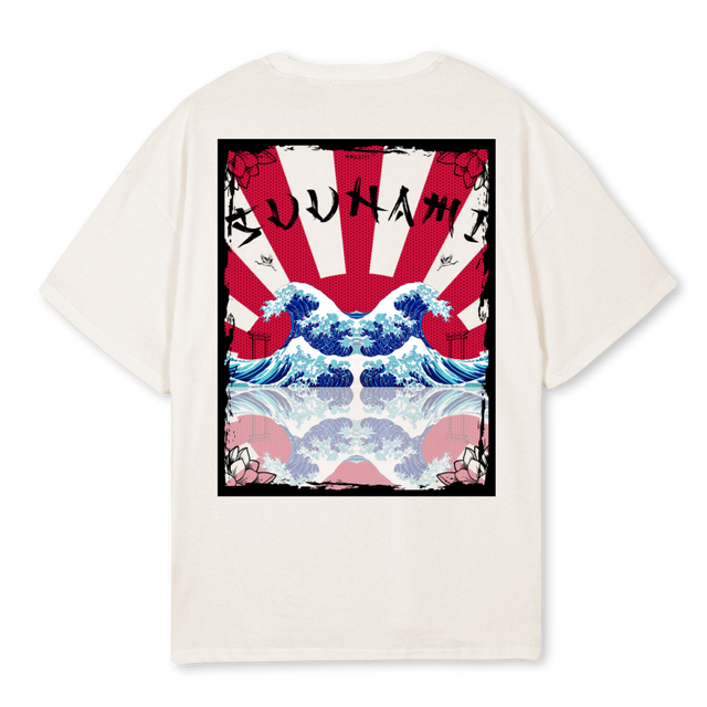 SUUNAMI Vintage White Oversized Tee.