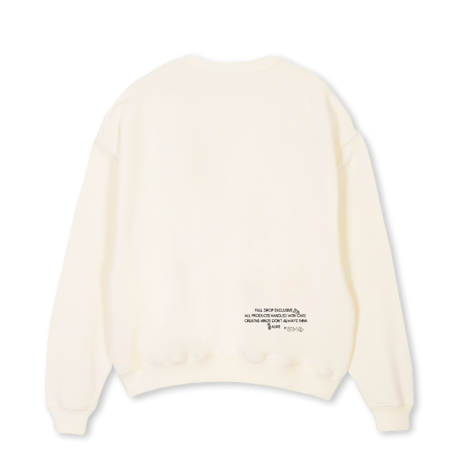 CREMESMILEYCREW Cream Oversized Crewneck Sweater.