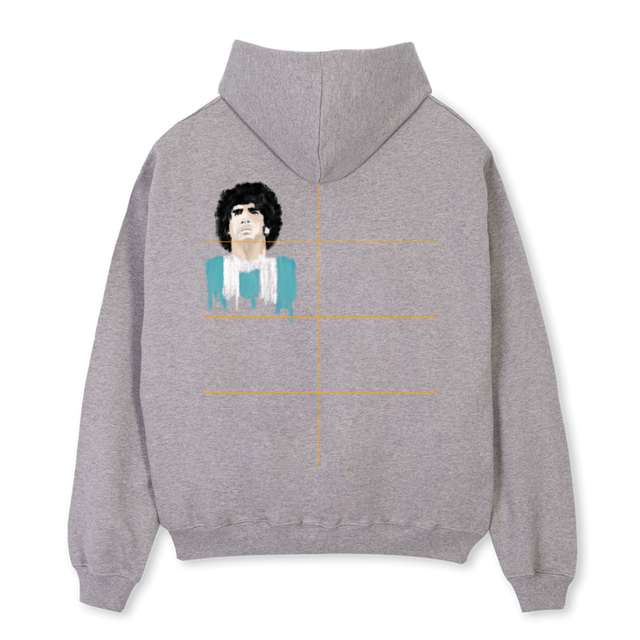 MARADONA  Grey Marl Oversized Hoodie.