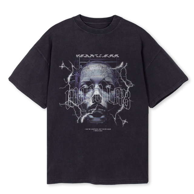HEARTLESS Vintage Black Oversized Tee.