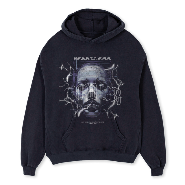 HEARTLESS Vintage Black Oversized Hoodie.