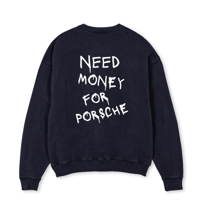 VINTAGEBLACKSWEATER Vintage Black Oversized Crewneck Sweater.