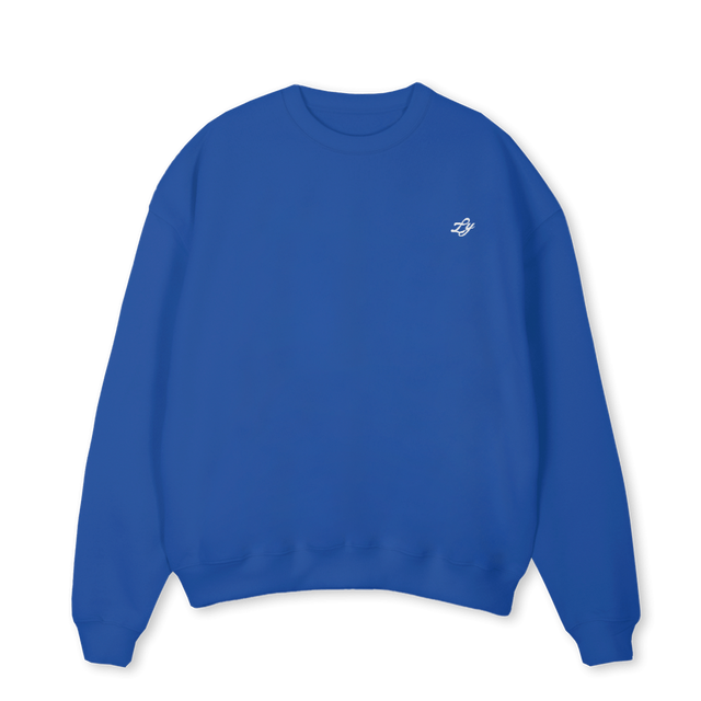 NEVERLAND Cobalt Blue Oversized Crewneck Sweater.