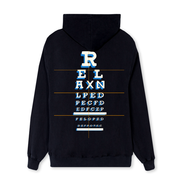 RELAX Black Regular Hoodie.
