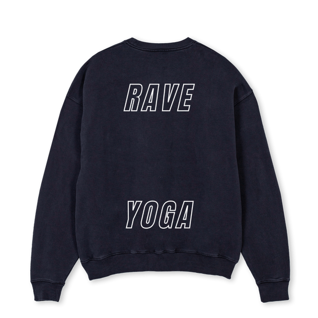 RAVECREWONE Vintage Black Oversized Crewneck Sweater.