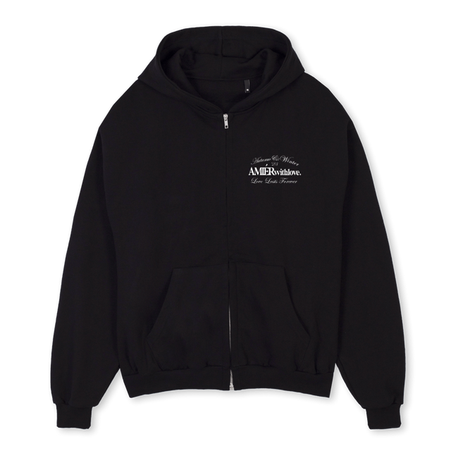 LLH Black Oversized Zipped Hoodie.