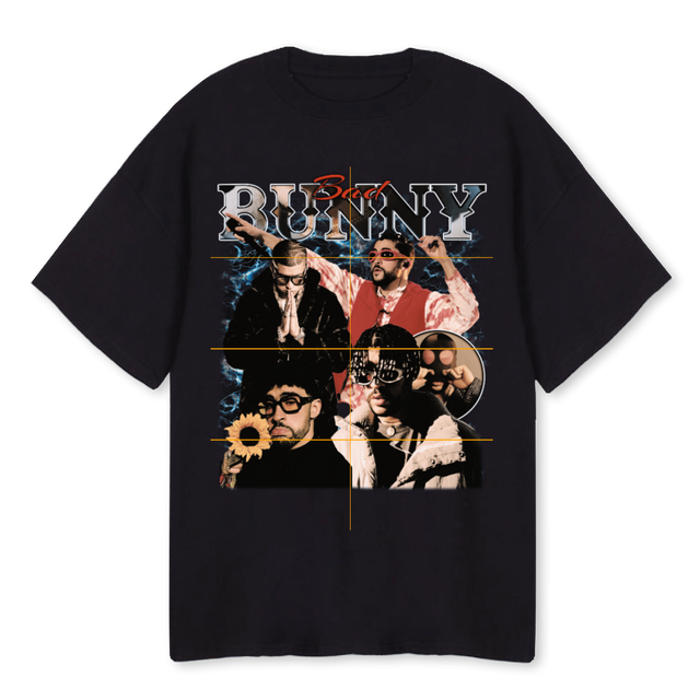 BADBUNNY Black Oversized Tee.
