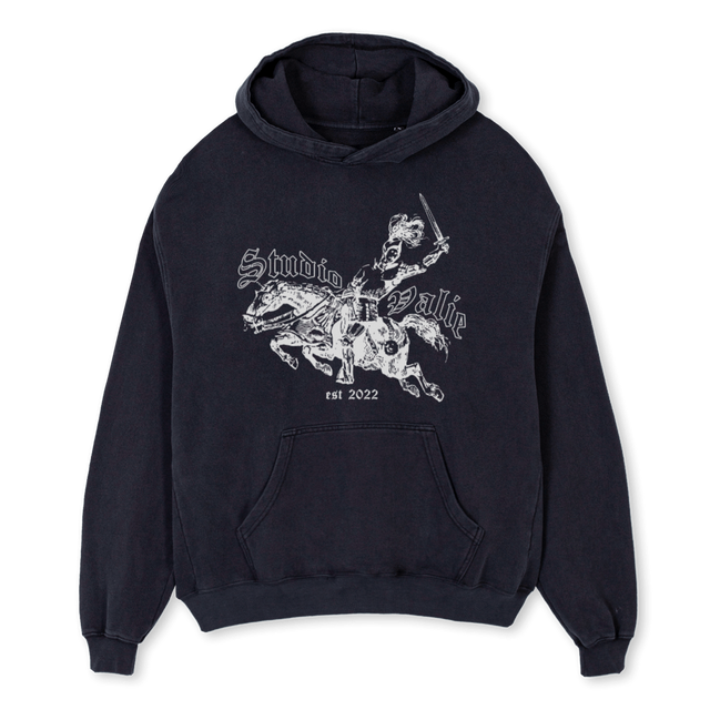 RIDDER Vintage Black Oversized Hoodie.