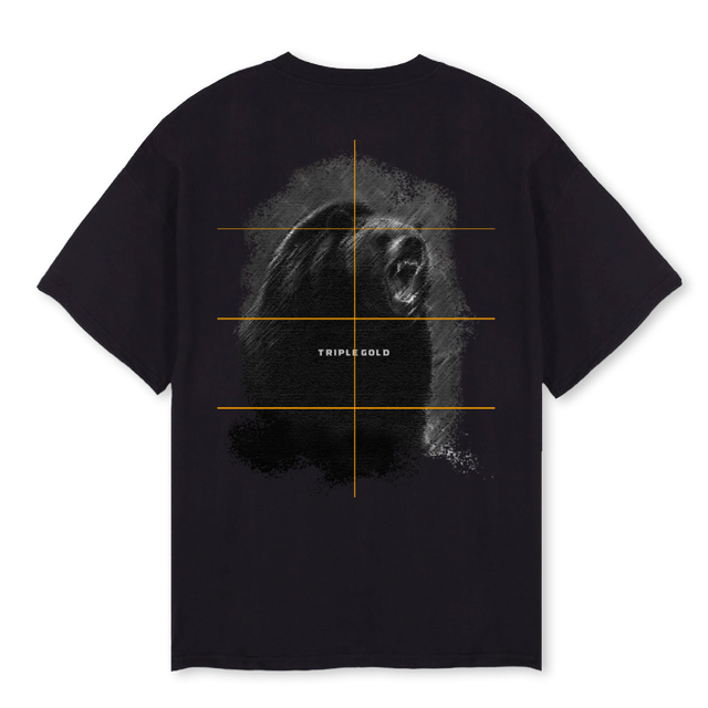 BEARBLACKTEE Black Oversized Tee.