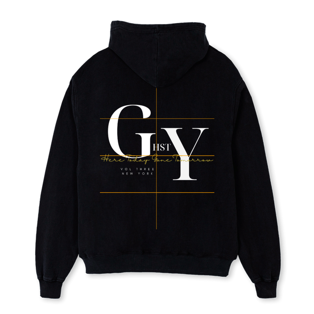 VOLTHREEBLACK Black Oversized Hoodie.