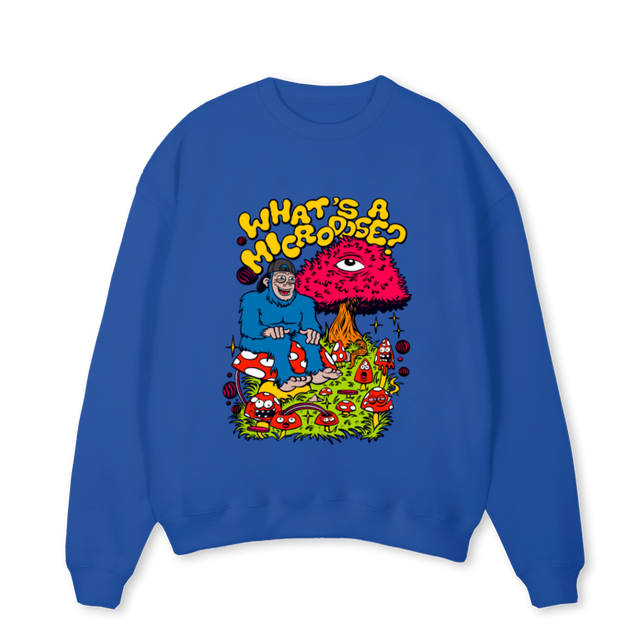 WAMDCREWBLUE Cobalt Blue Oversized Crewneck Sweater.
