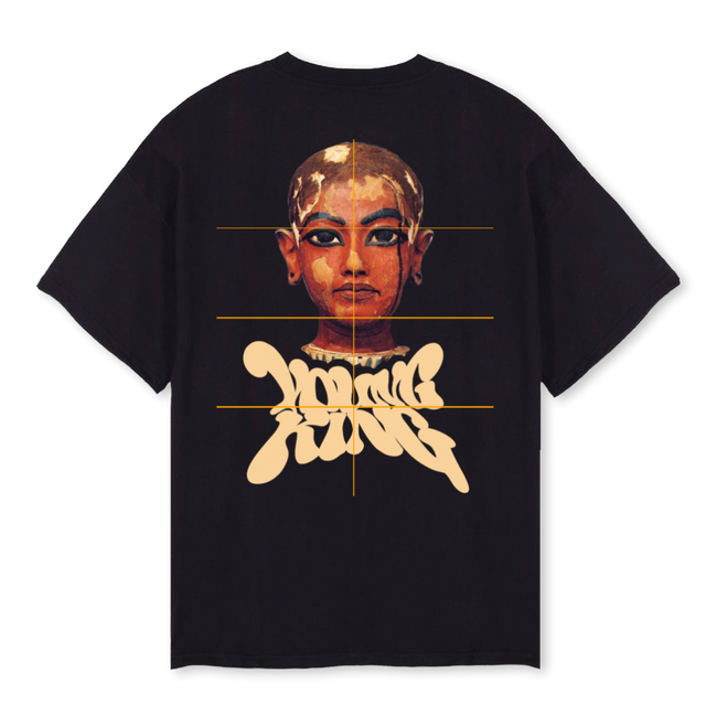 TUTENKAMEN Black Oversized Tee.