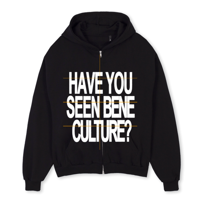 BENES Black Oversized Zipped Hoodie.