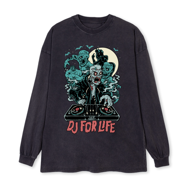 SLEEVE Vintage Black Oversized LS Tee.