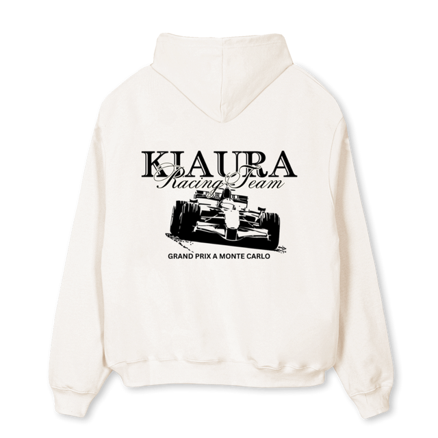 RACINGTEAMHOODIE Vintage White Oversized Hoodie.