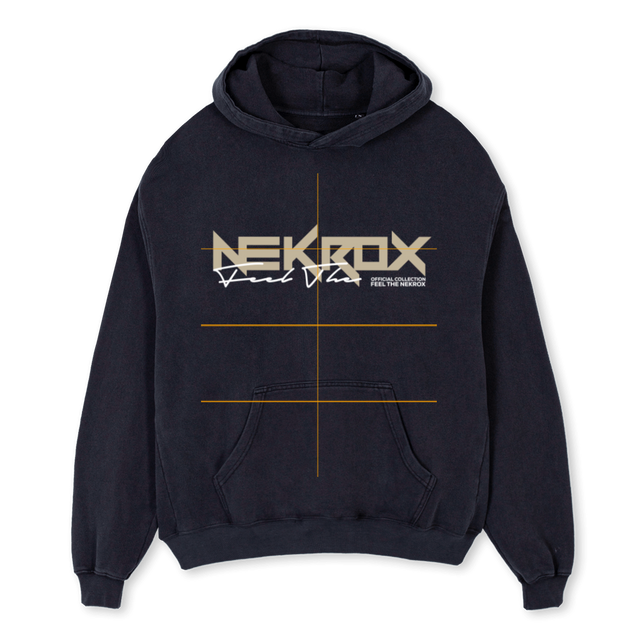 VINTAGENEKROXBLACK Vintage Black Oversized Hoodie.